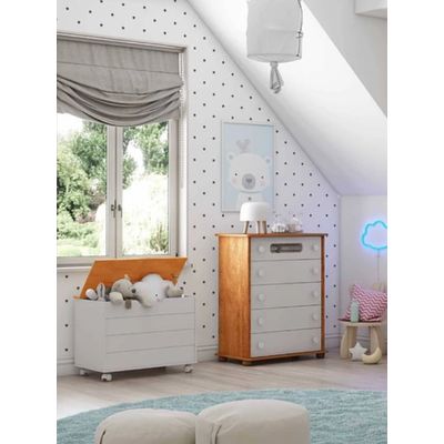 Imagen 2 del producto Baul Blanco Con Tapa Color Madera