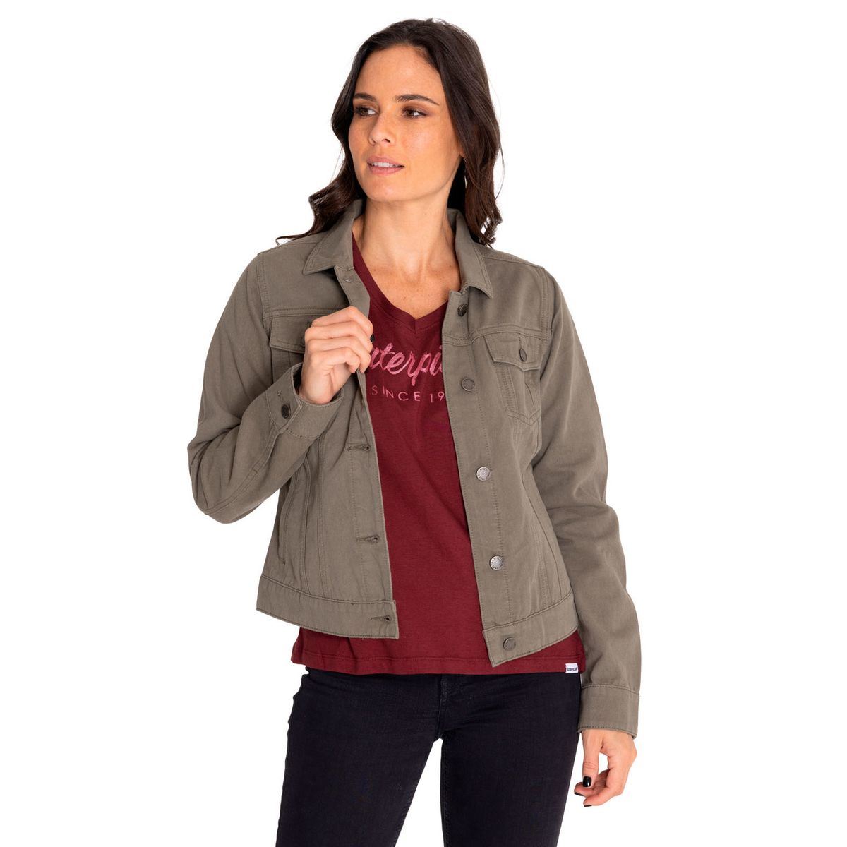 CAT - Chaqueta Denim Mujer Foundation Verde CAT