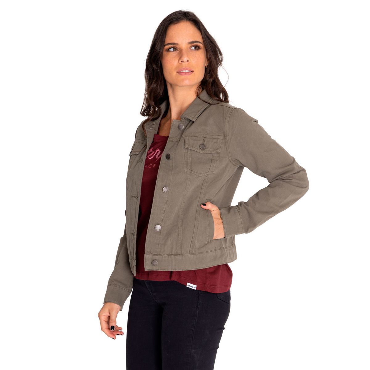 CAT - Chaqueta Denim Mujer Foundation Verde CAT