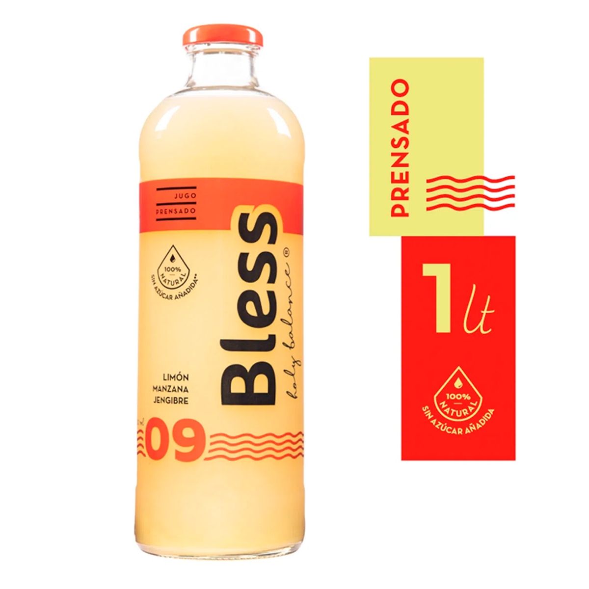 GENERICO - Jugo Prensado Bless 09 Limón Manzana Jengibre 1000cc