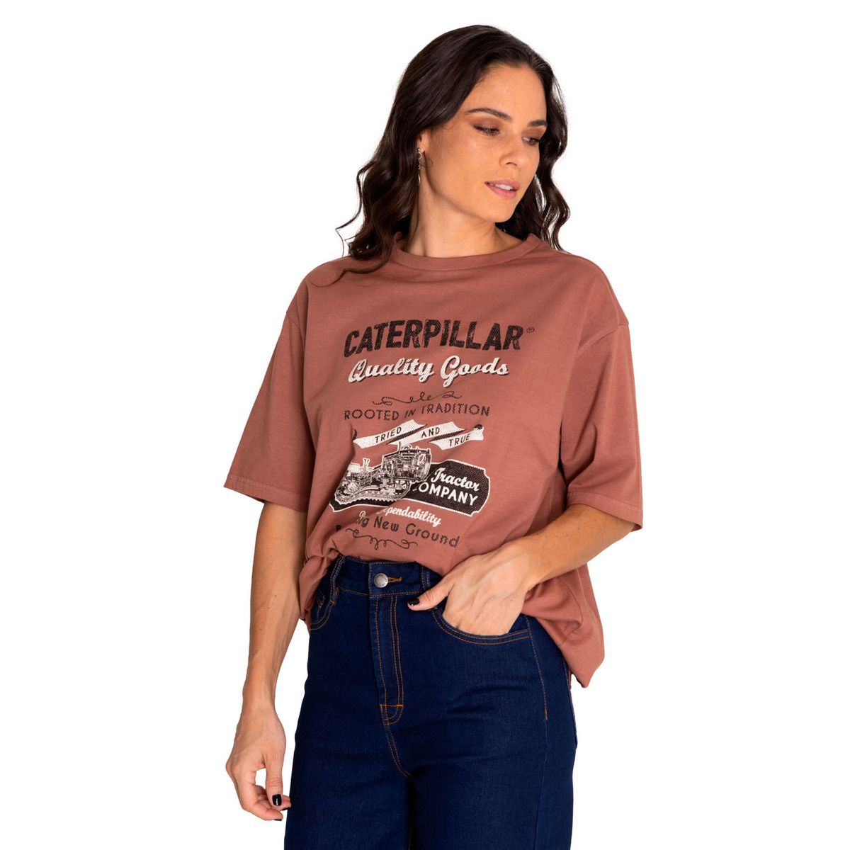 CAT - Polera Manga Corta Unisex Graphic Café CAT