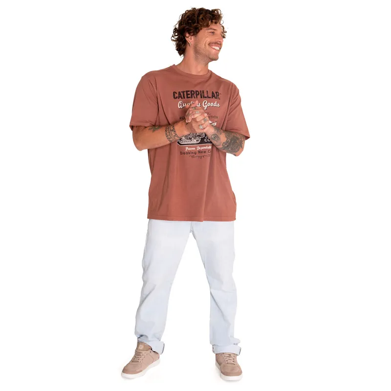 CAT - Polera Manga Corta Unisex Graphic Café CAT