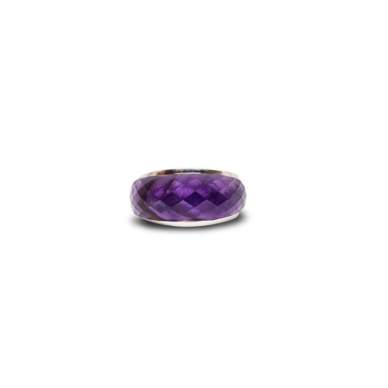 ANDREA COGGIOLA JOYAS - Anillo Indira Amatista Plata Fina 925