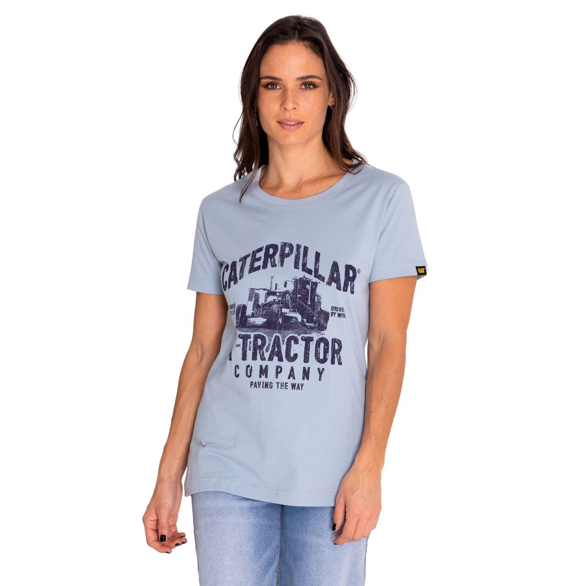 CAT - Polera Manga Corta Mujer Graphic Azul CAT