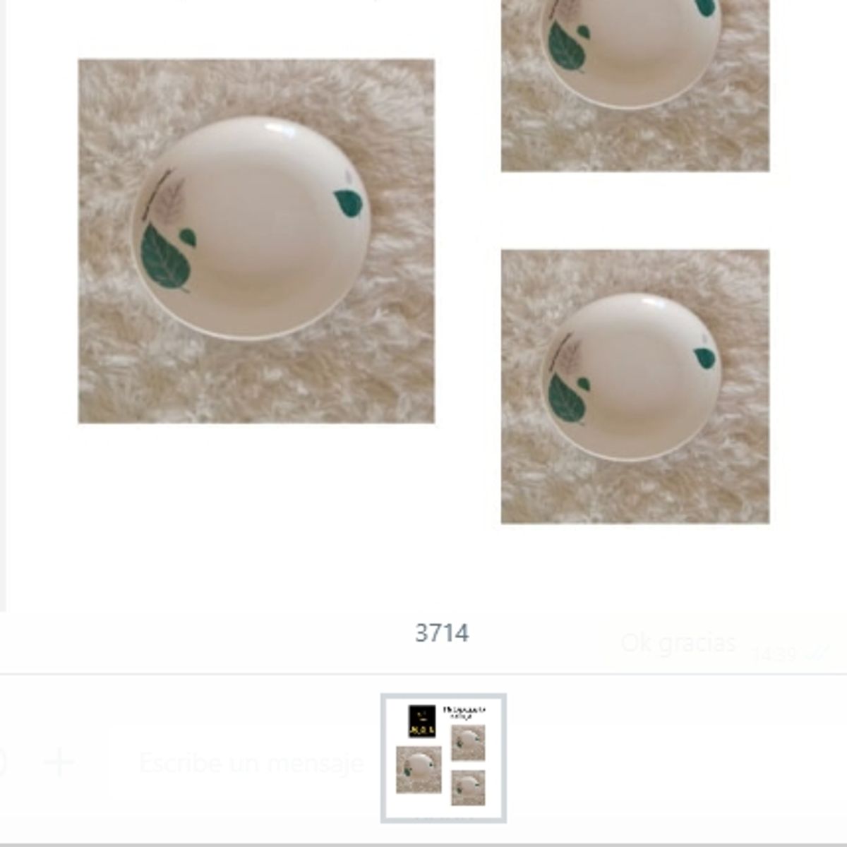 GENERICO - Plato Pequeño Con Diseño De Hoja Ceramica Set 3 Unidades