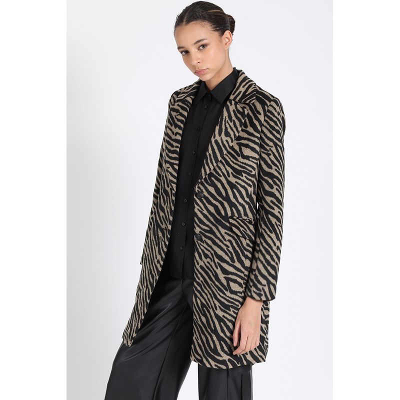 LIOLA - Chaqueton Animal Pint, Negro Liola
