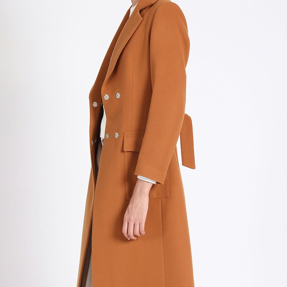 LIOLA - Abrigo Largo Con Lazo, Muflon Camel Liola