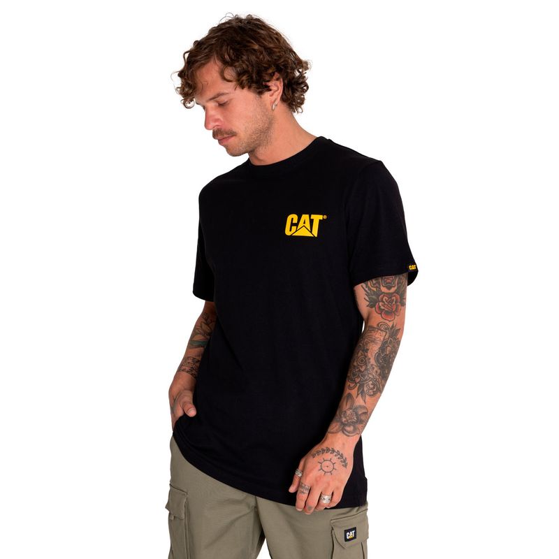 CAT - Polera Manga Corta Casual Hombre Graphic Tee Negro CAT