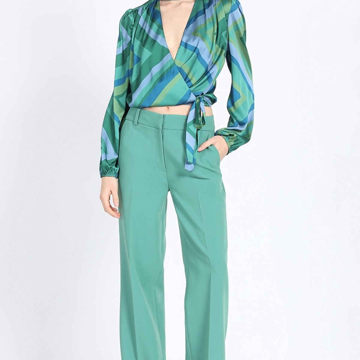 LIOLA - Pantalon Masculino Recto, Verde Liola