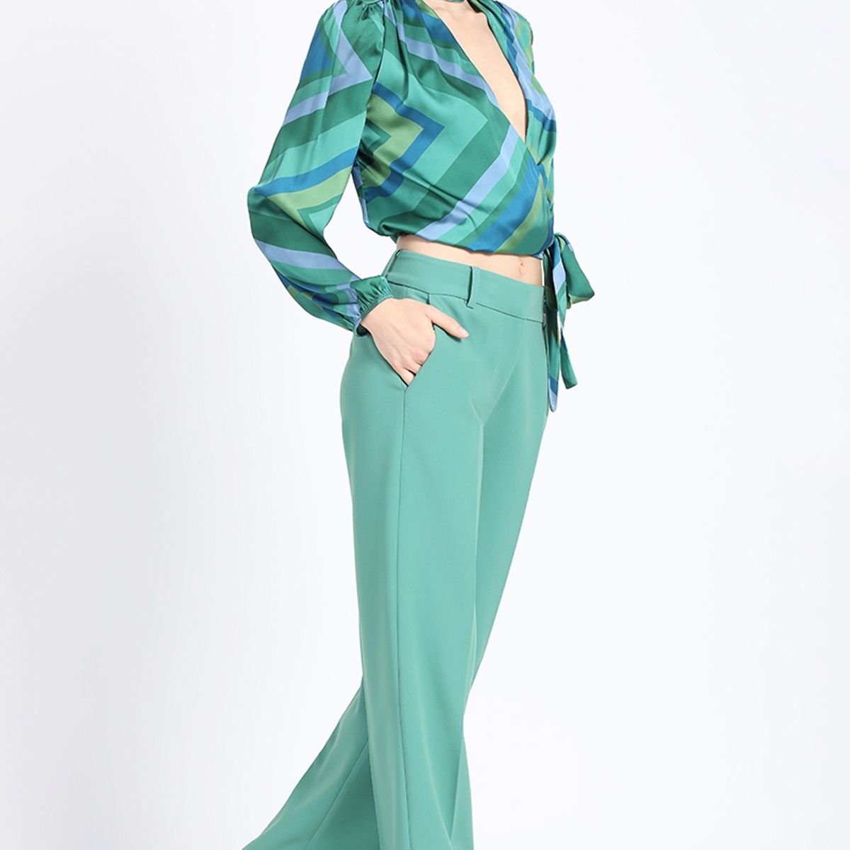 LIOLA - Pantalon Masculino Recto, Verde Liola