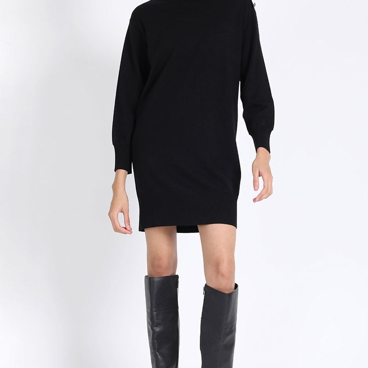 LIOLA - Vestido Tejido Punto, Negro Liola