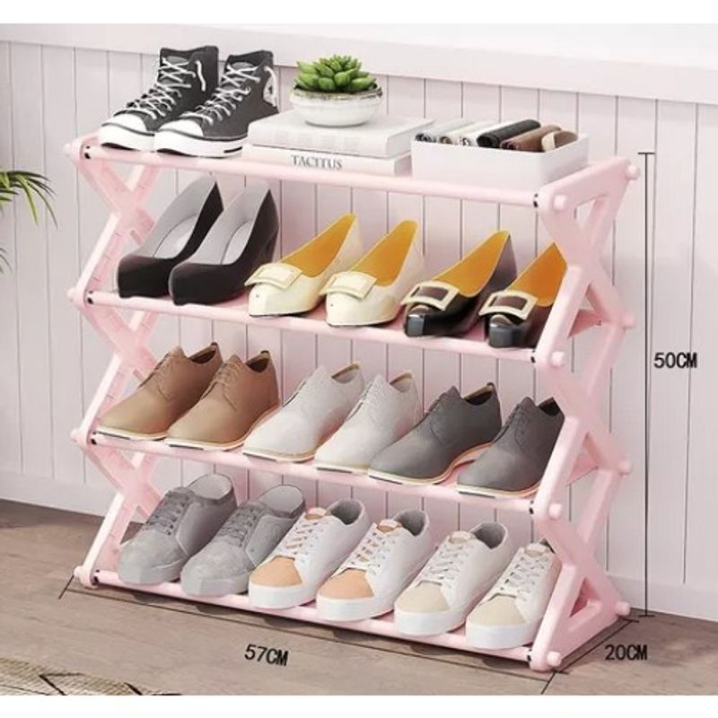 GENERICO - Estante Para Zapatos Organizador 4 Niveles Rosa SG105895