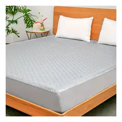 GENERICO - Cubrecolchon Protector Impermeable 2.0 Plazas (queen) Gris