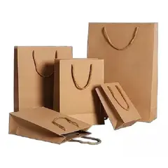 GENERICO - Pack 12 Bolsa Papel Kraft 19×24×8cm Reciclable / 154001