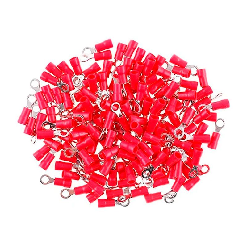 GENERICO - Terminal Ojo Aislado Rojo 22-16 AWG 4.3mm 100 Unidades