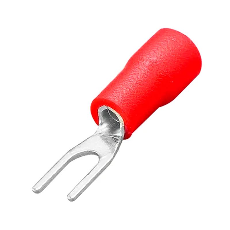 GENERICO - Terminal Horquilla 22-16 AWG 4mm Rojo 100 Unidades