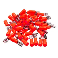 GENERICO - Terminal Hembra Aislado 22-16 AWG 2.8mm Rojo 100 Unidades