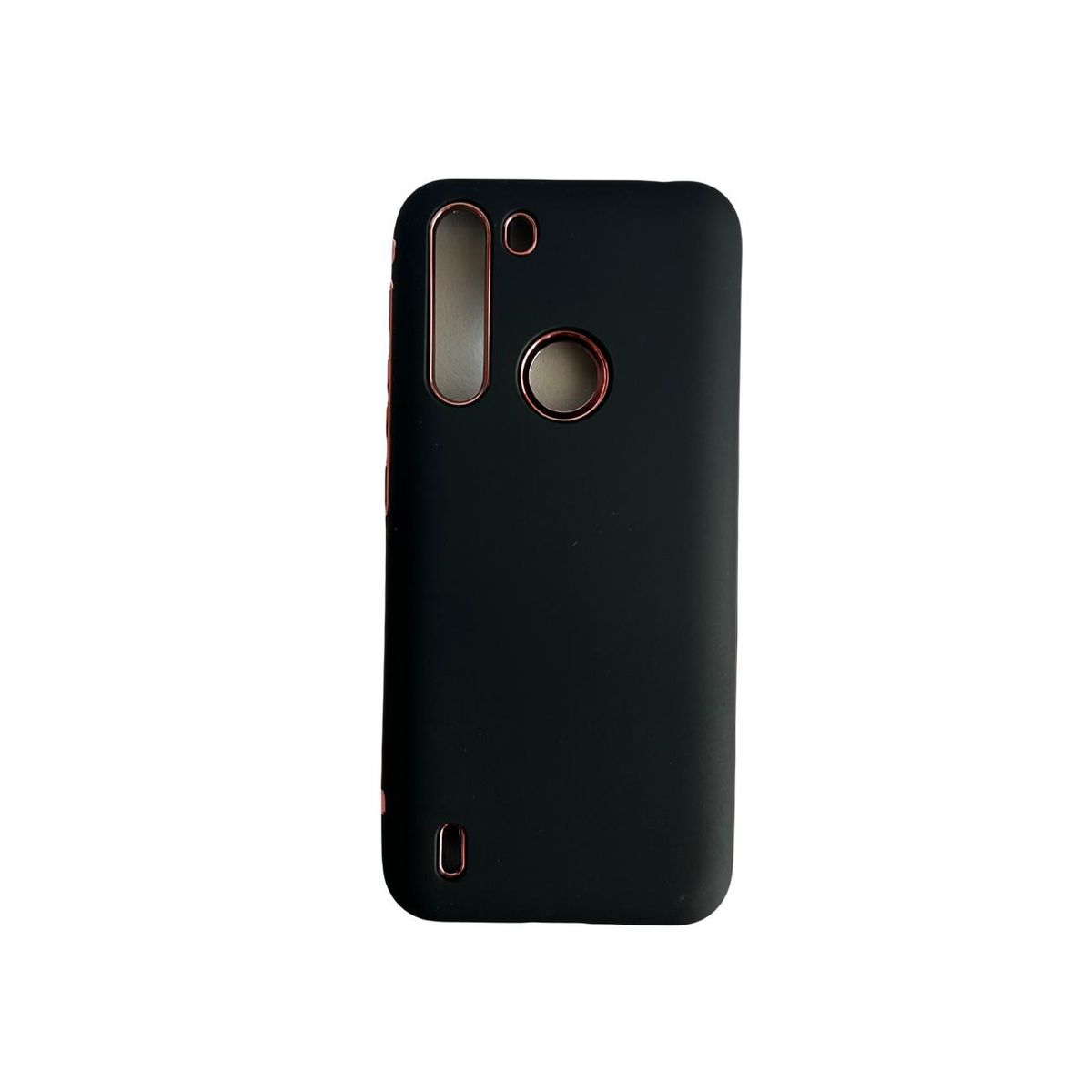 GENERICO - CARCASA PARA MOTOROLA ONE FUSION NEGRO CON BORDES DORADOS