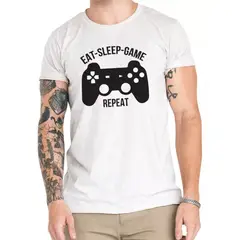 ROLY - Polera Gamer Eat Sleep Play Repeat Algodón