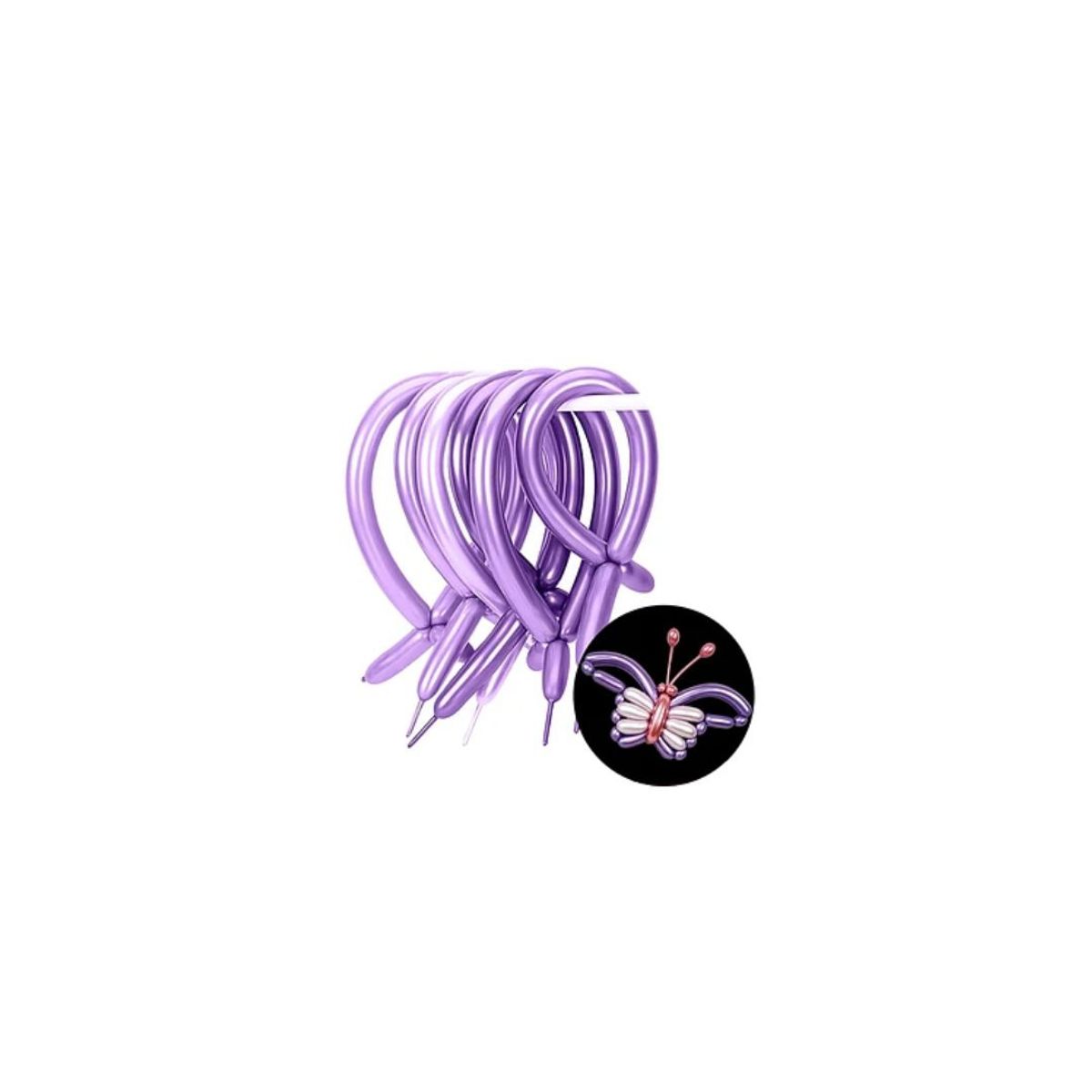 GENERICO - Globos Largos Cromados Color Morado 20pcs 30cm