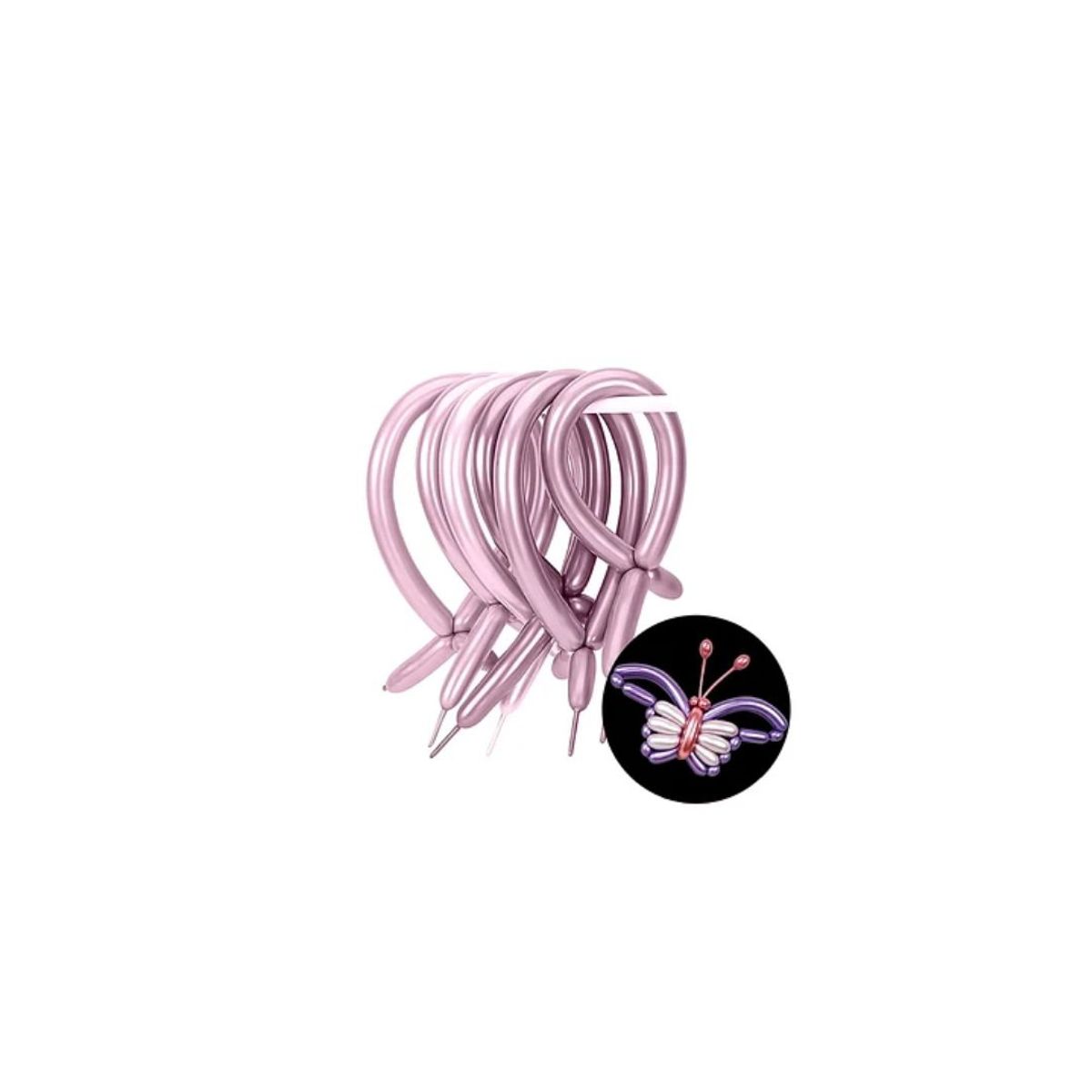 GENERICO - Globos Largos Cromados Color Lila 20Pcs 30Cm