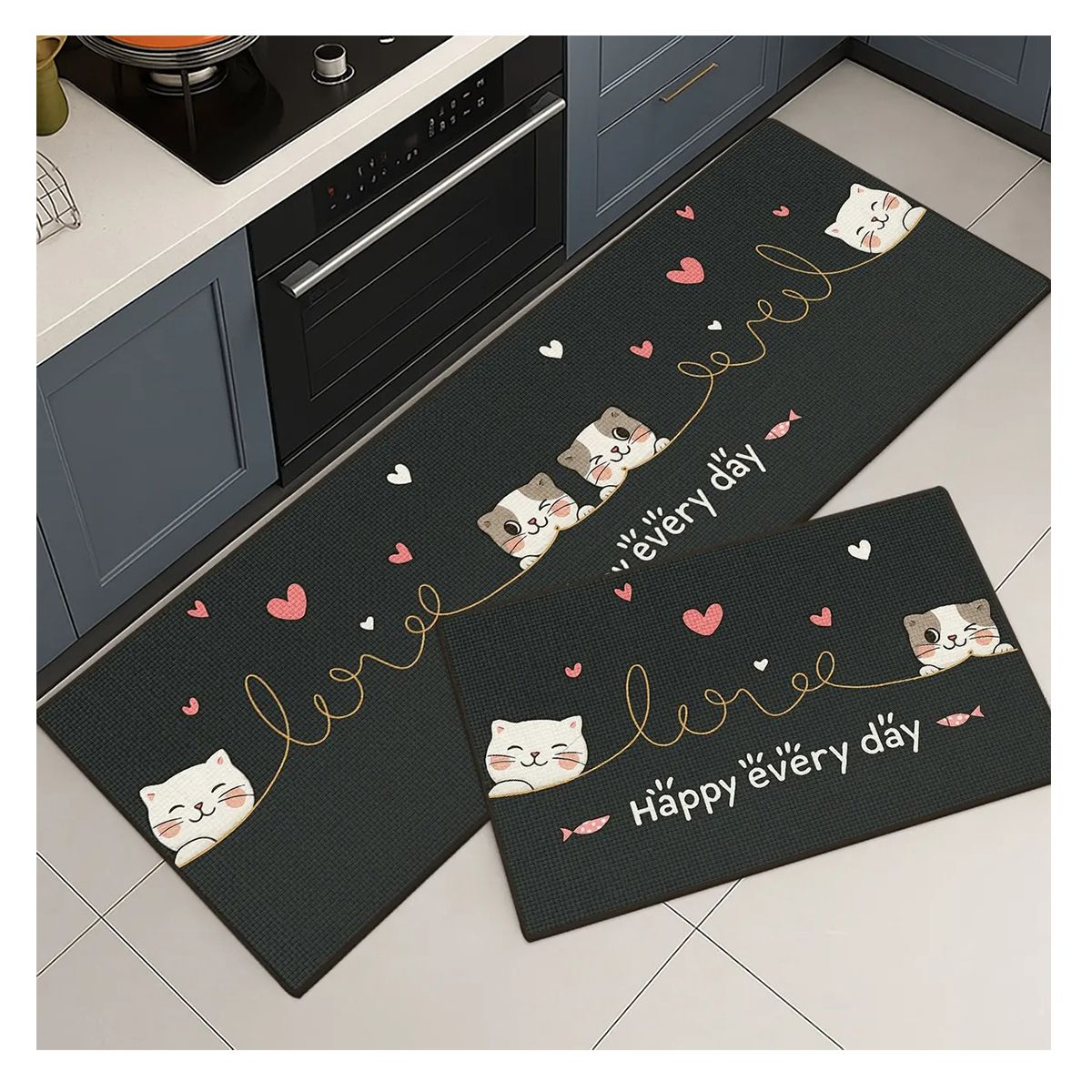 EVERSO - Set 2 Alfombra Cocina Piso Entrada Antideslizant Vario Model