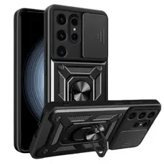 GENERICO - Carcasa Armor Con Anillo Para Samsung S24 Ultra-Negro