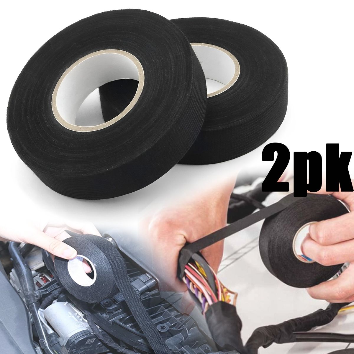 EDWINAYY - 2pk Cinta Adhesiva Aislante Para Cables Automotriz 15 M