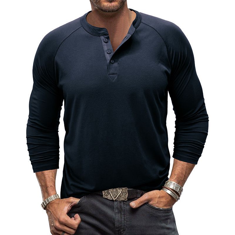 BONVERANO - Polera con botones Manga Larga Ajustada Hombre - Blanco