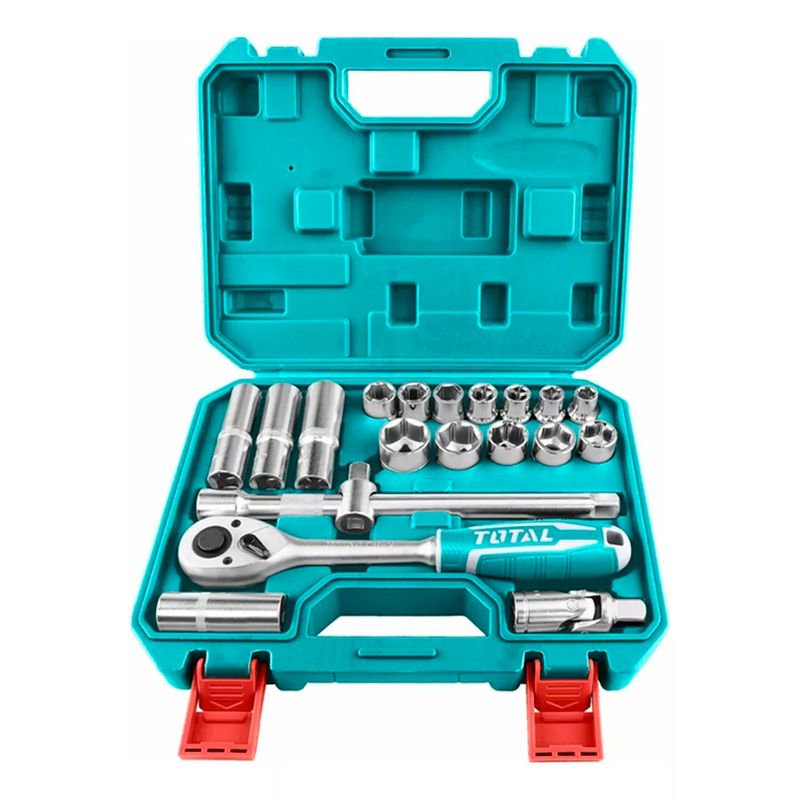 TOTAL TOOLS - Set Juego De Dados Cuadrante 1/2 20 Piezas Total Tht121201