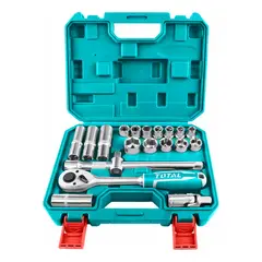 TOTAL TOOLS - Set Juego De Dados Cuadrante 1/2 20 Piezas Total Tht121201