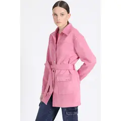 LIOLA - Chaqueta Cargo Efecto Gamuza, Rosa