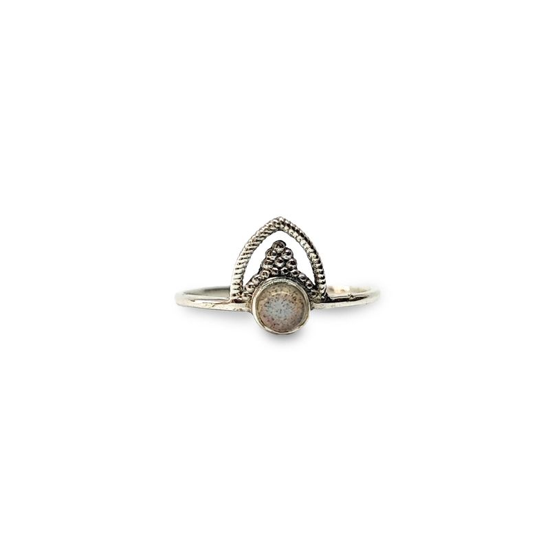ANDREA COGGIOLA JOYAS - Anillo Prisha Piedra Labradorita Plata Fina 925