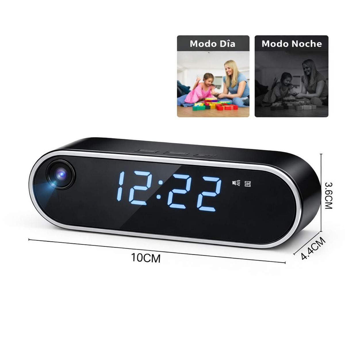 GENERICO - Camara de Seguridas Espia Reloj Mesa 1080P WiFi P2P Vision Nocturna Compatible iPhone Android