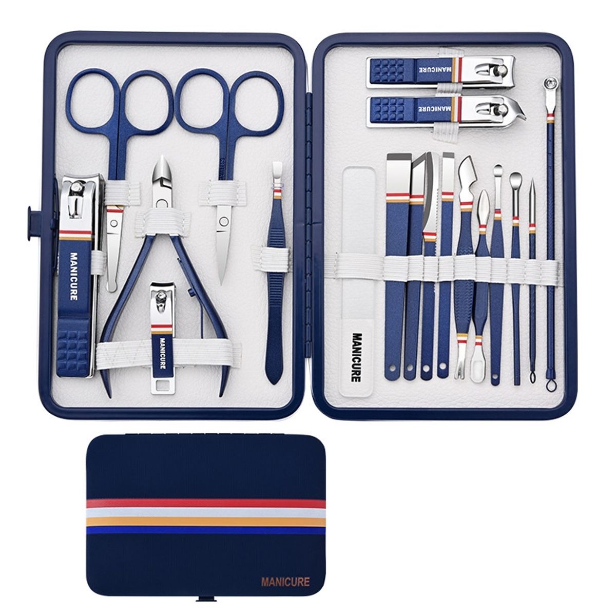 GENERICO - Kit Manicure Set Para Uñas Corta Uñas Set Pedicure Uñas AZUL