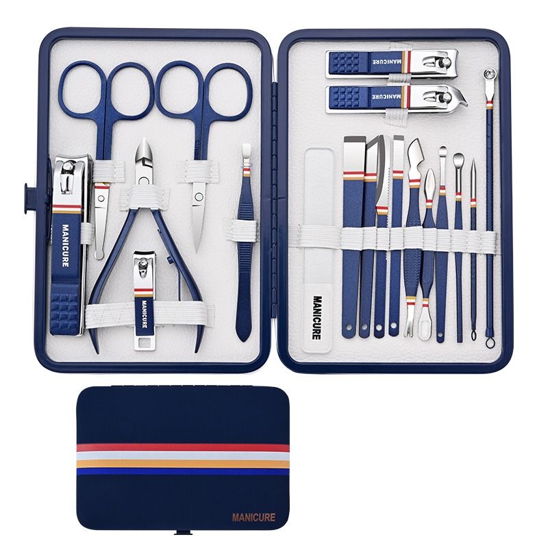GENERICO - Kit Manicure Set Para Uñas Corta Uñas Set Pedicure Uñas AZUL
