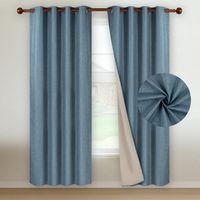 Cortina Blackout 100% 2 Paños Textura Lino - Azul marino