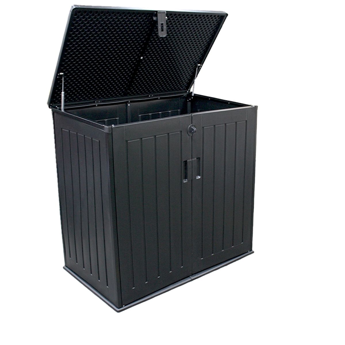 QRUBBER - Bodega Jardín Tipo Baúl Negro 755 litros QRubber