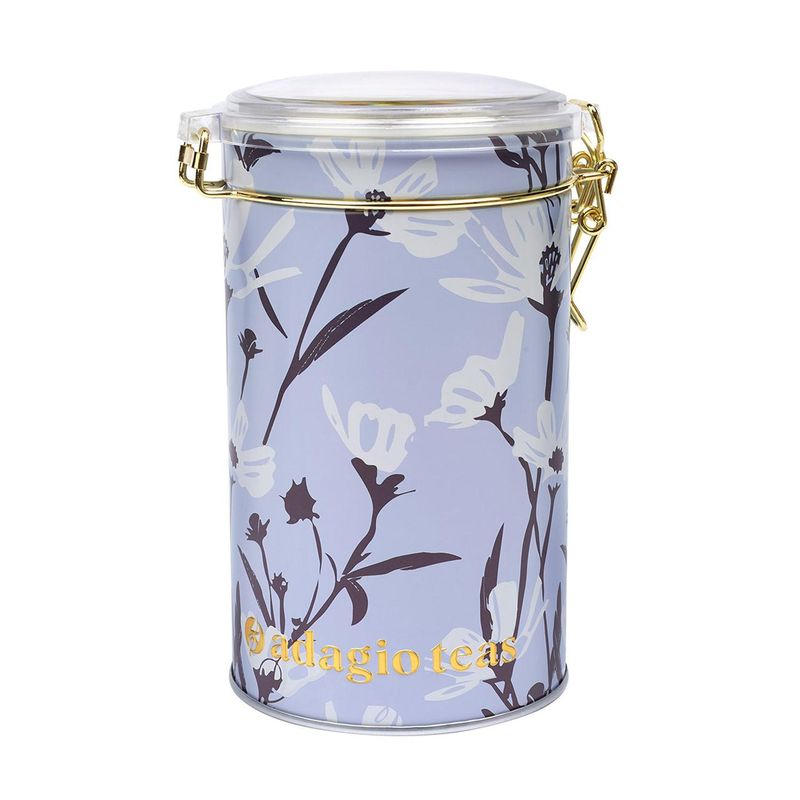 ADAGIO TEAS - Tarro Grande Flowers Blue & White Almacenador de Té 8 oz