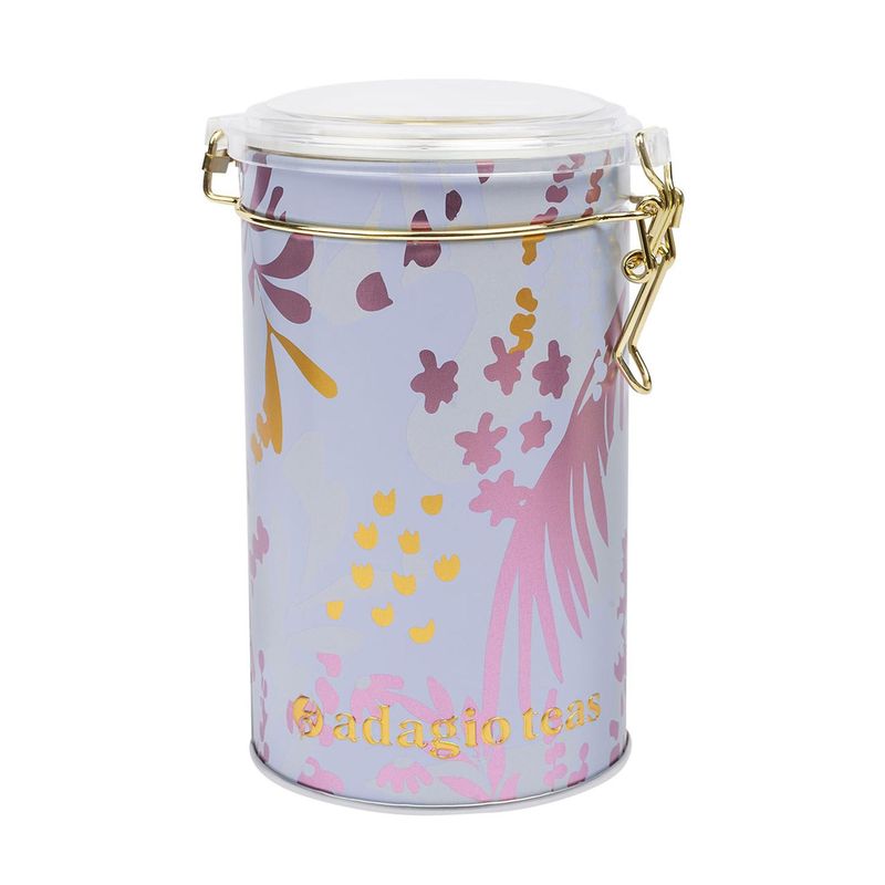 ADAGIO TEAS - Tarro Grande Flowers Lilac & Blue Almacenador de Té 8 oz