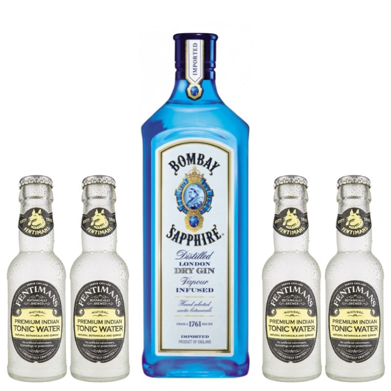 BOMBAY - Gin Bombay Sapphire 700cc + 4x Fentimans Tonic Water 200cc