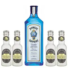 BOMBAY - Gin Sapphire 700cc + 4x Fentimans Tonic Water 200cc