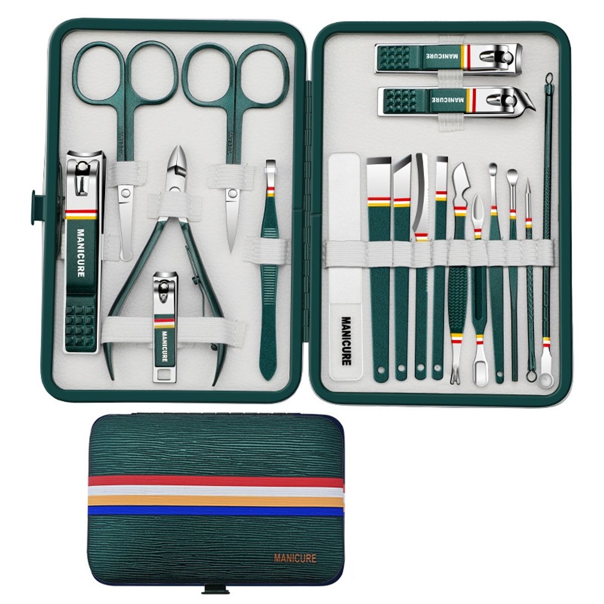 GENERICO - Kit Manicure Set Para Uñas Corta Uñas Set Pedicure Uñas VERDE