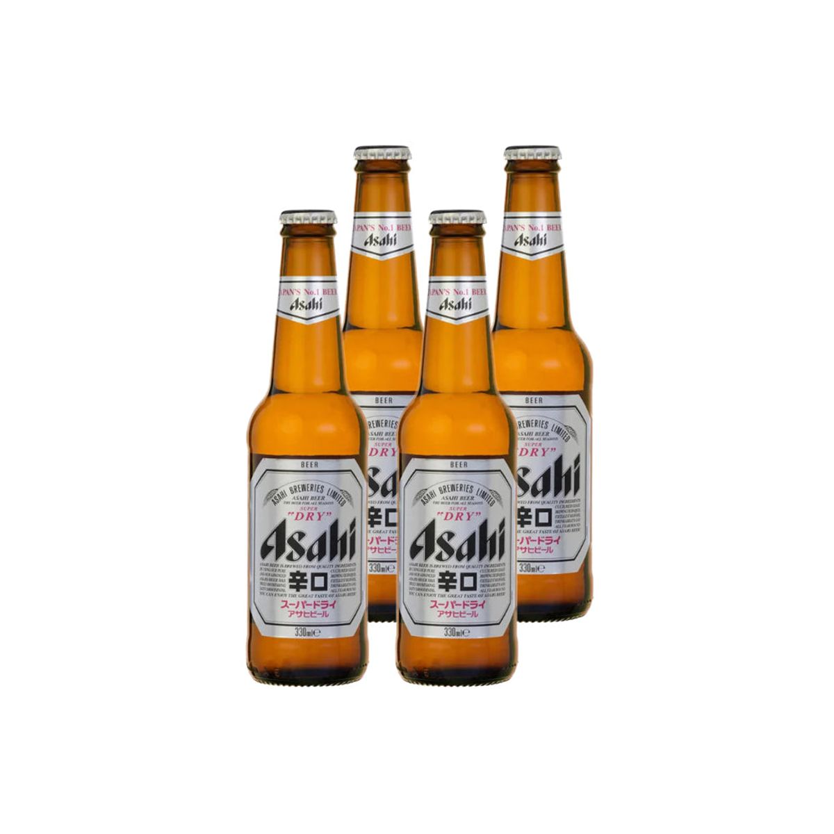 GENERICO - 4X Cerveza Asahi Botellín 5,2° 330Cc