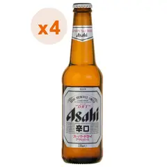 GENERICO - 4X Cerveza Asahi Botellín 5,2° 330Cc