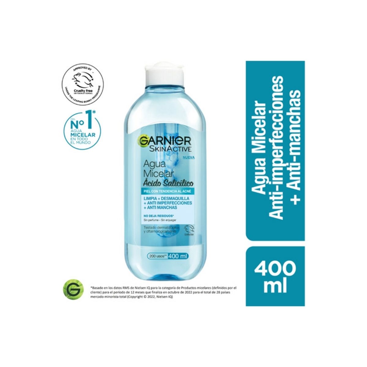 GARNIER - Garnier Agua Micelar con Ácido Salicílico 400 ml.