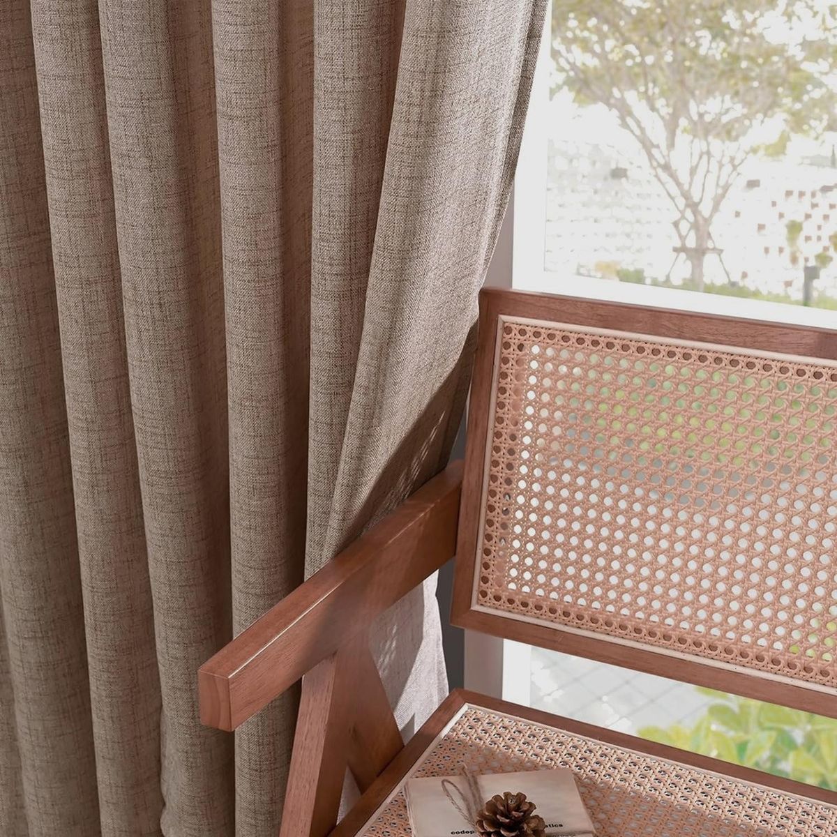 CASATUA - Cortina Semi Blackout x2 Casatua 135x220 Termica Doble Cara - Cafe