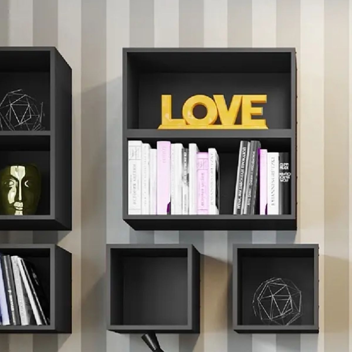 BE DESIGN - ESTANTE VERTICAL 3 ESPACIOS 1007 MOV GRAFITO