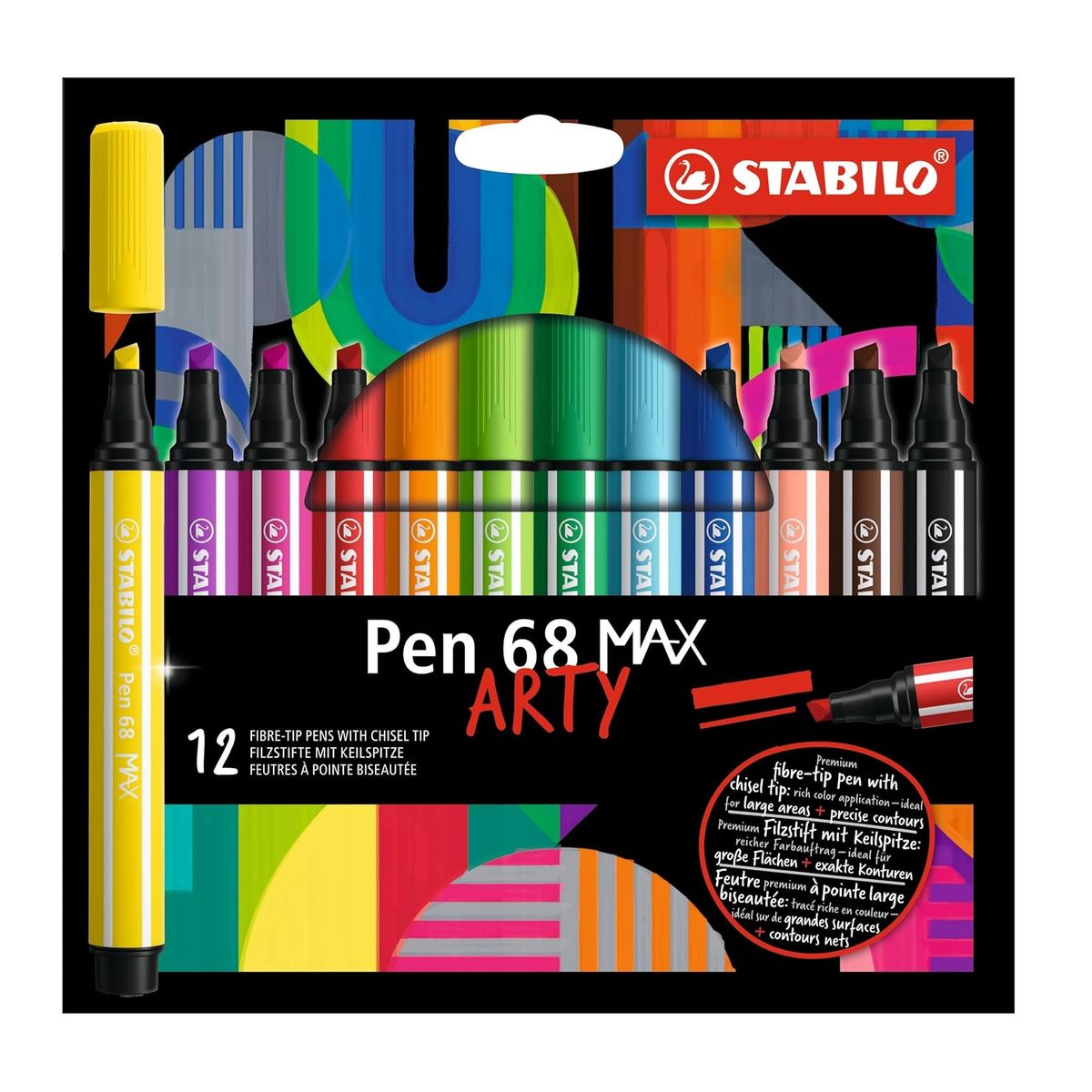 STABILO - 12 Colores Marcadores Rotulador Lapices Stabilo Pen 68 Max