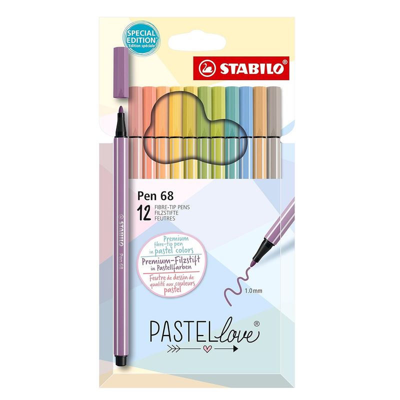 STABILO - Set Pastel Love 12 Colores Stabilo Lapices Rotulador Pen 68